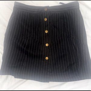 striped button down skirt